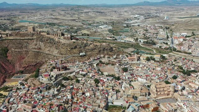 Scenic view of the city of Lorca. Province of Murcia. Spain. High quality 4k footage