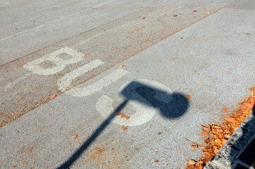 bus lane marking on the street
