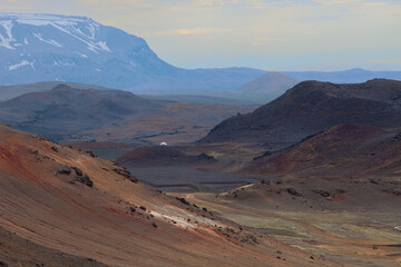 Scenic mountains view in North Iceland. Myvatn area.