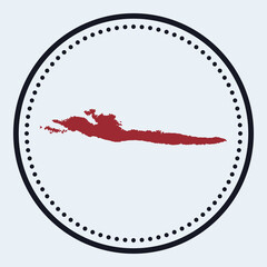 Hvar round stamp. Round logo with island map and title. Stylish minimal Hvar badge with map. Vector illustration.