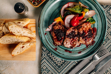 Cooked meat on a plate