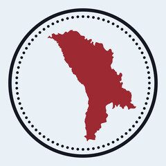 Moldova round stamp. Round logo with country map and title. Stylish minimal Moldova badge with map. Vector illustration.