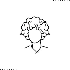A football fan avatar, soccer spectator vector icon in outline