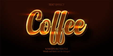 An exotic editable text with coffee and caramel essence colors: Coffee