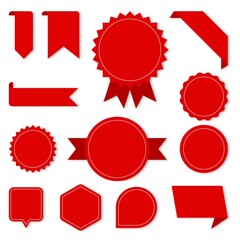set of red sale tags and labels. black friday. banner special price isolated on white background. vector illustration