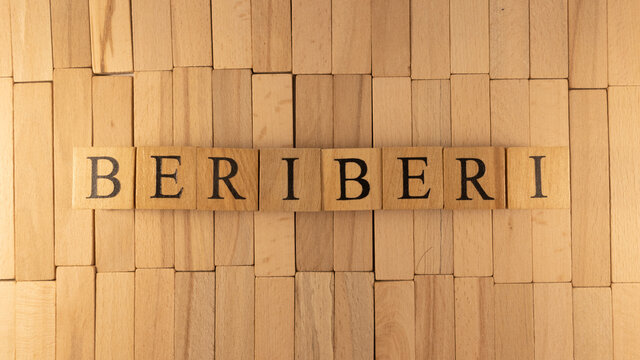 The word beriberi created from wooden cubes. Health and life