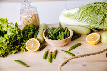 fresh vegetables on a cutting board