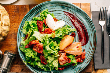 Fresh cooked salad in plate 