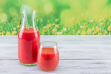 Fresh strawberry juice.