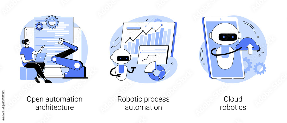 Wall mural ai-based software abstract concept vector illustrations.