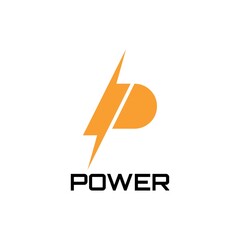P power logo design symbol vector template - obrazy, fototapety, plakaty