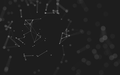 Fototapeta premium Abstract background. Molecules technology with polygonal shapes, connecting dots and lines. Connection structure. Big data visualization.