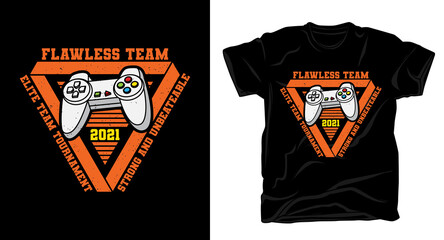 Flawless team typography with game controller t-shirt design © charen_art