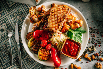 Cooked meat on a plate