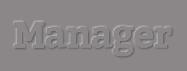 The word manager text inscribed in paper style.