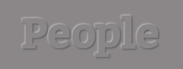 The word people text inscribed in paper style.
