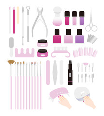 ネイル　美容　イラストセット