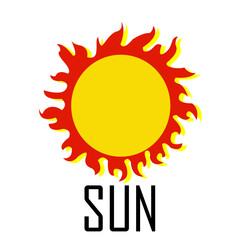 Ilustración del sol en vector plano