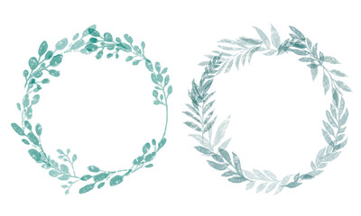 スタンプ加工風の草木のリースフレーム