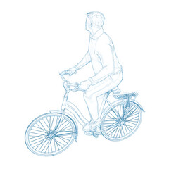 Sketch of a cyclist.