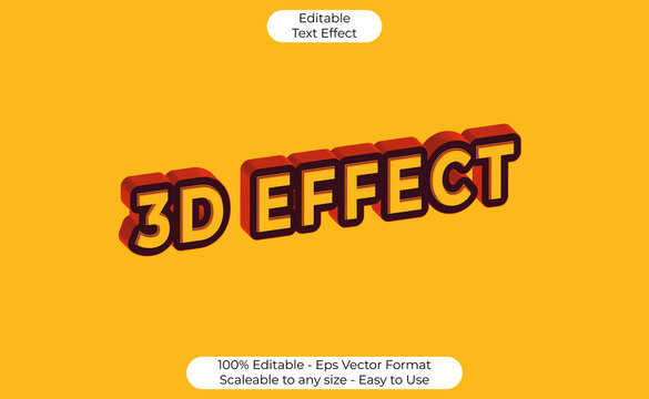 3D Yellow Text Effect, Editable Text Effect