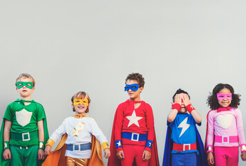 Superhero kids with superpowers