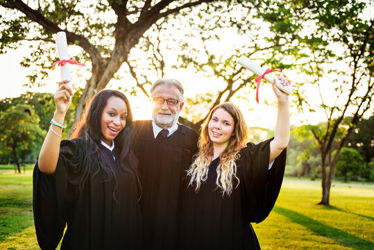 Grads At Graduation Ceremony