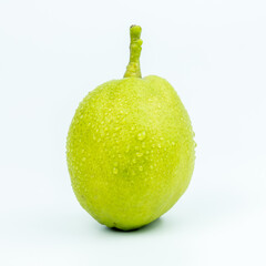 fragrant pear on white background.