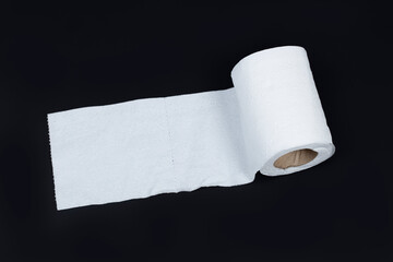 White roll tissue on black background