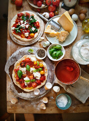 Homemade pizza food photography recipe idea