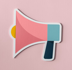 Megaphone speaker audio paper symbol