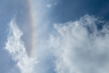 Fototapeta na wymiar Image of the halo phenomenon that appeared in the blue sky.