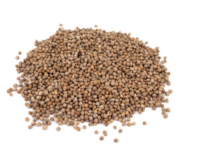 A pile of Perilla seed isolated on a white background.  Healthy food. .