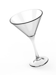 Blank martini glass  for branding. 3d render illustration.