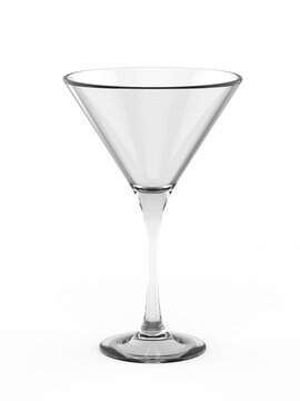 Blank martini glass  for branding. 3d render illustration.