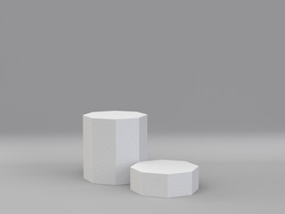 Geometric Shape Podium For Product Presentation. 3d render illustration.