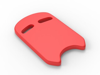 Blank Kickboard Swimming Training Template, 3d render illustration. 