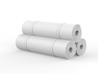 Blank yoga mat for branding, 3d render illustration.