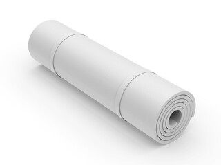 Blank yoga mat for branding, 3d render illustration.