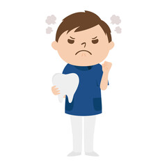 男性の歯医者さんのイラスト。怒っている男性。