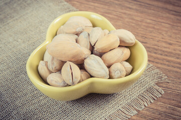Pistachio nuts as source vitamins and minerals. Healthy eating