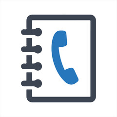 Phone book icon. Vector and glyph