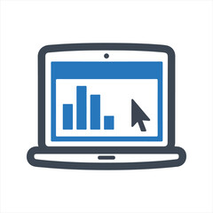 Web analytics icon. Vector and glyph
