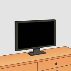 Illustration of Tv Vector Graphic, Lcd Monitor Tv and Computer