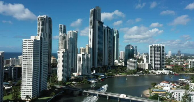 Rising high to see the beautiful skyline of Australias Gold Coart