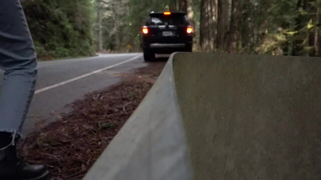 car backing up off-road truck 