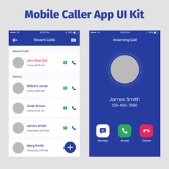 Mobile Caller Application User Interface Kit