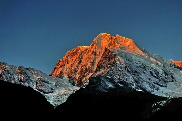 mountain peak at sunset