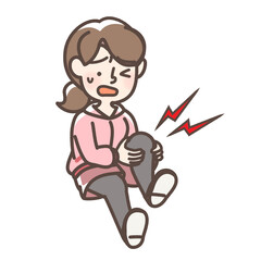 足を痛める女性