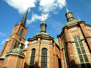 The Riddarholm Church (Riddarholmskyrkan) in Stockholm, SWEDEN. The burial church of the Swedish...